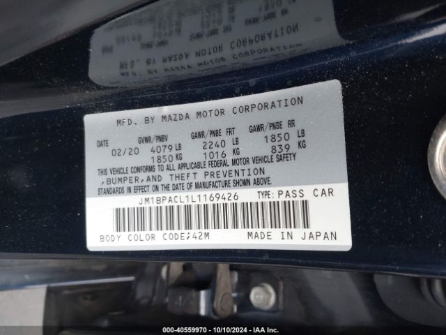 JM1BPACL1L1169426 Mazda Mazda3 Select Package
