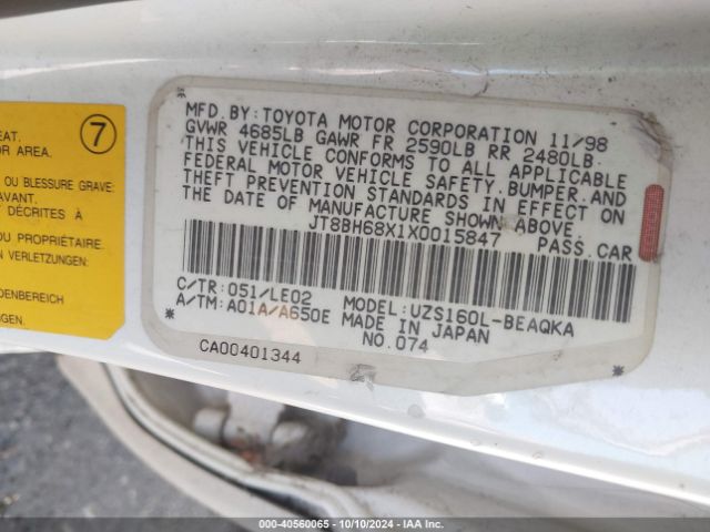1999 LEXUS GS 400 JT8BH68X1X0015847 Photo 8