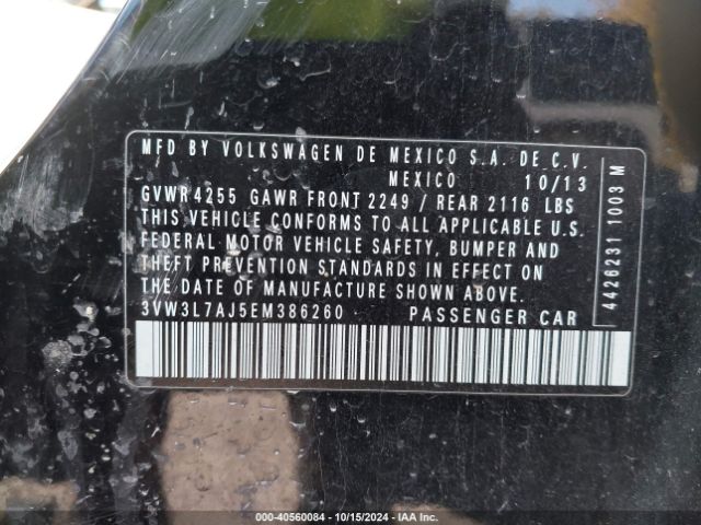 3VW3L7AJ5EM386260 Volkswagen Jetta 2.0l Tdi
