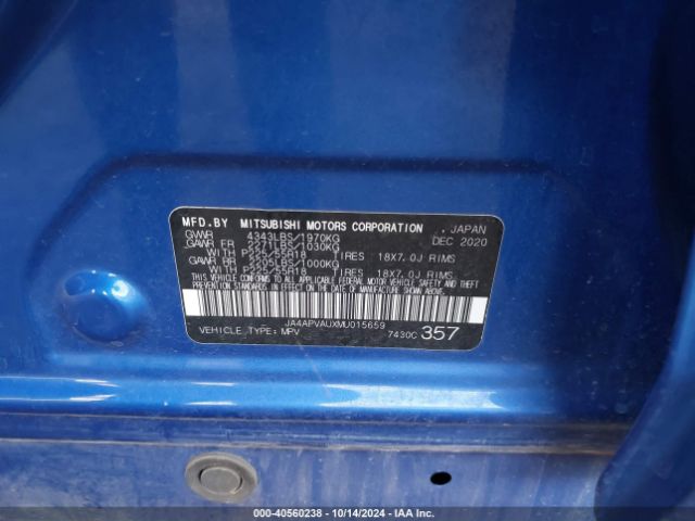 JA4APVAUXMU015659 Mitsubishi Outlander Sport 2.0 Se 2wd