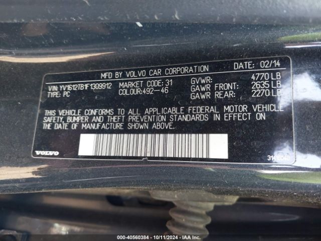 YV1612TB1F1309912 Volvo S60 T5 Premier
