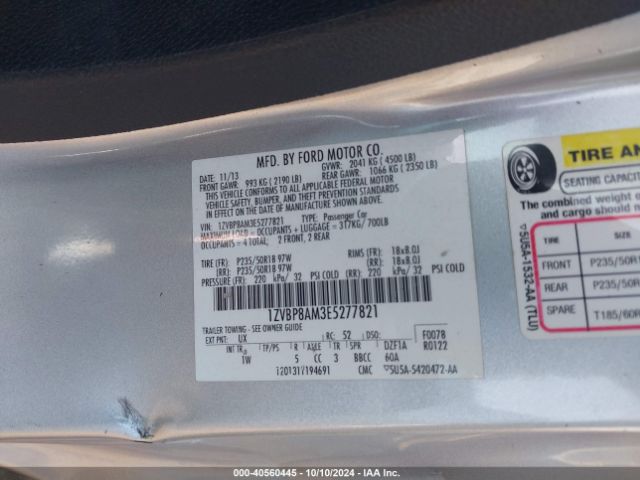 1ZVBP8AM3E5277821 Ford Mustang V6