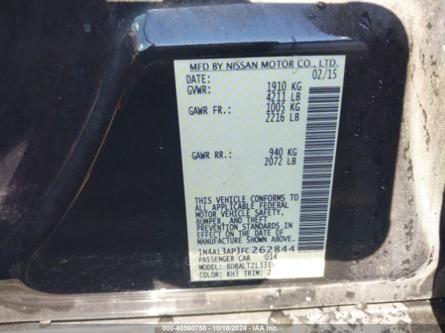 1N4AL3AP3FC262844 Nissan Altima 2.5 Sl