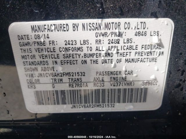 JN1CV6AR2FM521532 Infiniti Q40