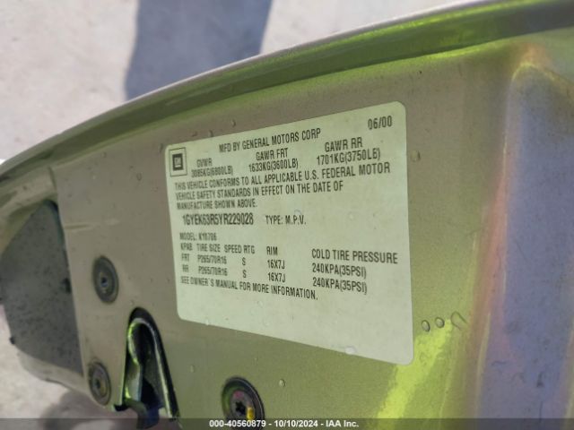 2000 CADILLAC ESCALADE 1GYEK63R5YR229028 Photo 8