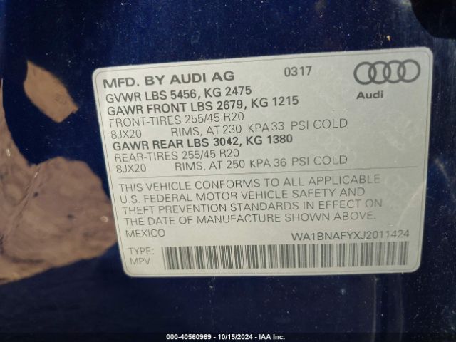 2018 AUDI Q5 WA1BNAFYXJ2011424 Photo 8