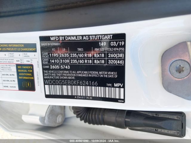 WDC0G5EB0KF624166 Mercedes-Benz Glc 350e 4matic