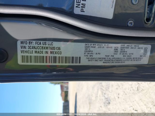 3C4NJCCBXMT605136 Jeep Compass Limited Fwd