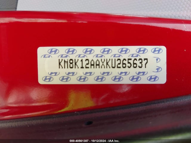 KM8K12AAXKU265637 Hyundai Kona Se