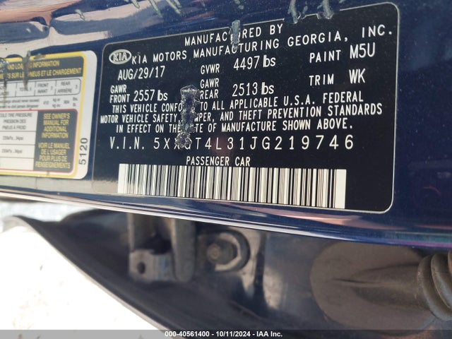 KIA Optima Lx 2018 5XXGT4L31JG219746 Image 9