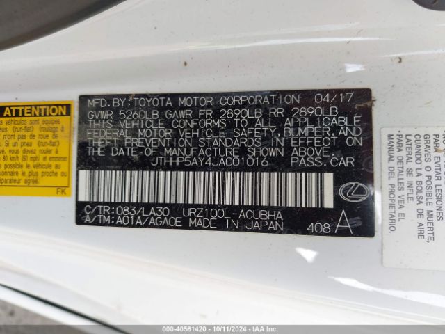 JTHHP5AY4JA001016 Lexus LC 500