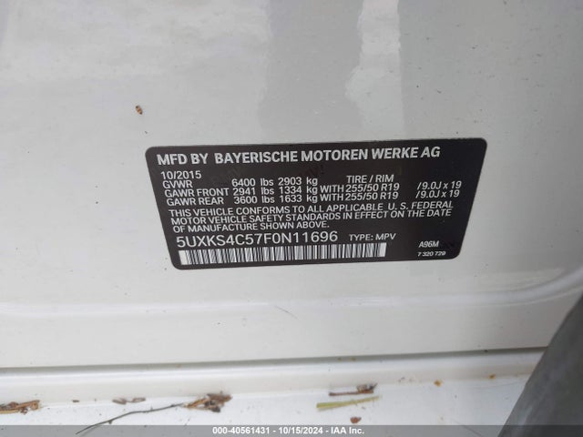 5UXKS4C57F0N11696 BMW X5 Xdrive35d