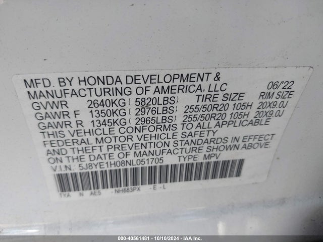 Acura Mdx A-spec Package 2022 5J8YE1H08NL051705 Image 9