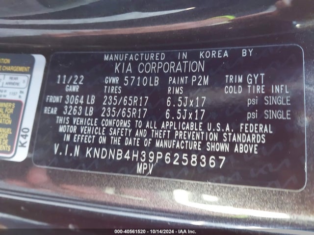 KIA Carnival Mpv Lx 2023 KNDNB4H39P6258367 Image 9