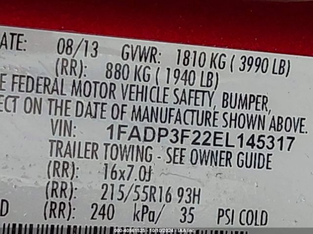 1FADP3F22EL145317 Ford FOCUS SE