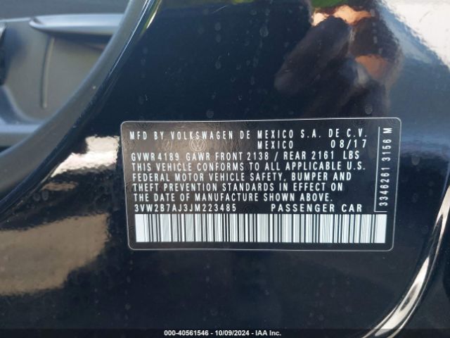 3VW2B7AJ3JM223485 Volkswagen Jetta 1.4t S
