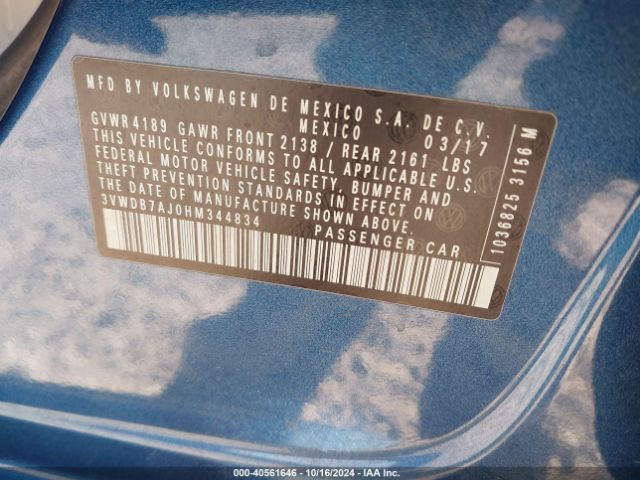 3VWDB7AJ0HM344834 Volkswagen Jetta 1.4t Se