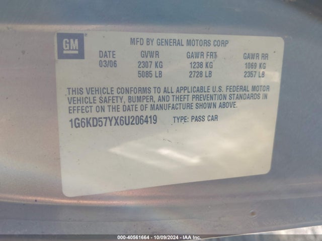 2006 CADILLAC DTS 1G6KD57YX6U206419 Photo 8