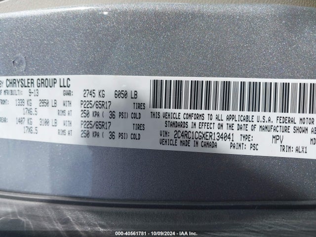 2C4RC1CGXER134041 Chrysler Town & Country Touring-l