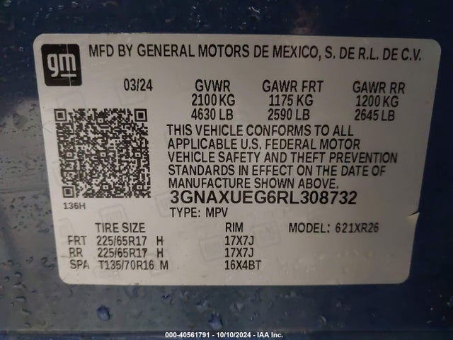 Chevrolet Equinox Awd Lt 2024 3GNAXUEG6RL308732 Image 9