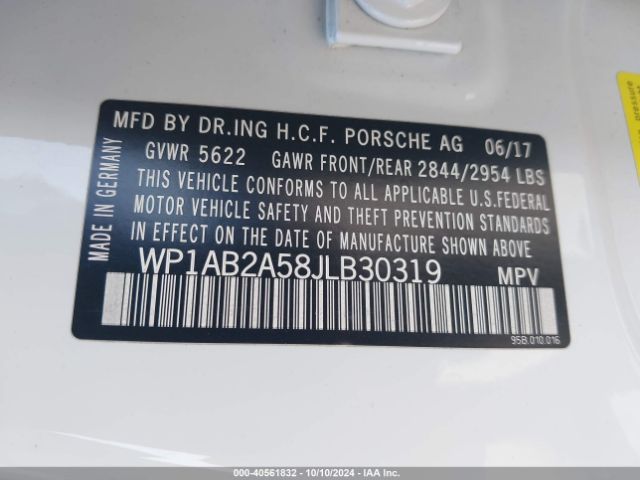 WP1AB2A58JLB30319 Porsche MACAN S