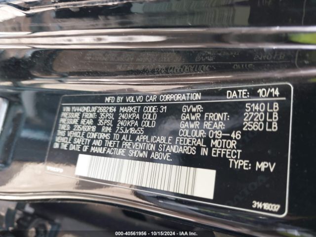 YV440MDJXF2682164 Volvo Xc60 T5