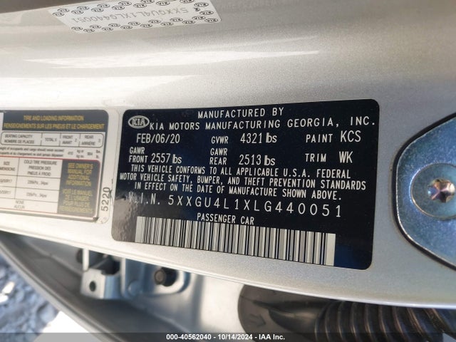 KIA Optima Ex Premium 2020 5XXGU4L1XLG440051 Image 9