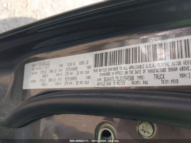 3C6RR7LT5JG154588 RAM 1500 Big Horn  4x4 5'7 Box