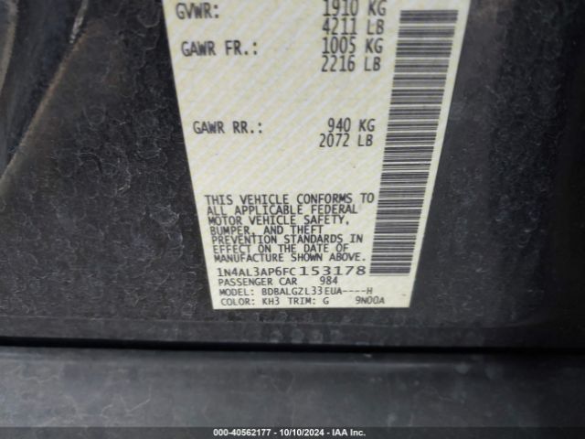 1N4AL3AP6FC153178 Nissan Altima 2.5 S