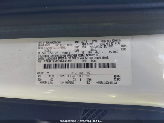 Ford Transit-250 2015 1FTNR1ZM1FKA56338 Image 9
