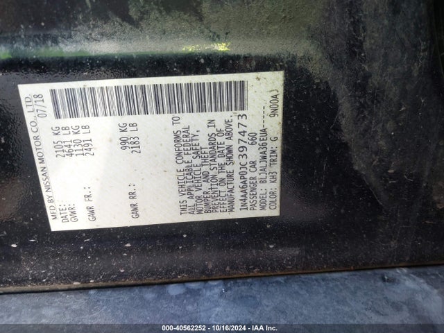 Nissan Maxima 3.5 Sv 2018 1N4AA6AP0JC397473 Image 9