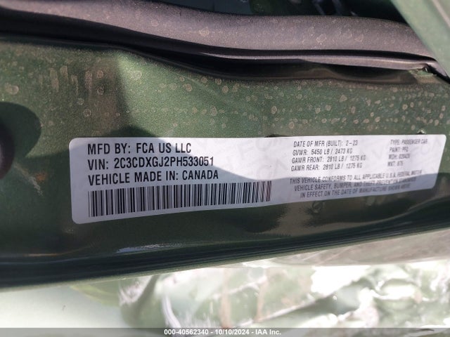 2C3CDXGJ2PH533051 Dodge Charger Scat Pack