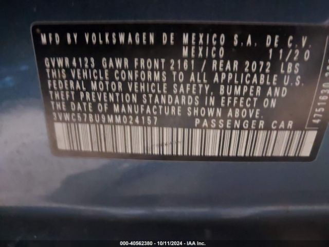 2021 VOLKSWAGEN JETTA 3VWC57BU9MM024157 Photo 8