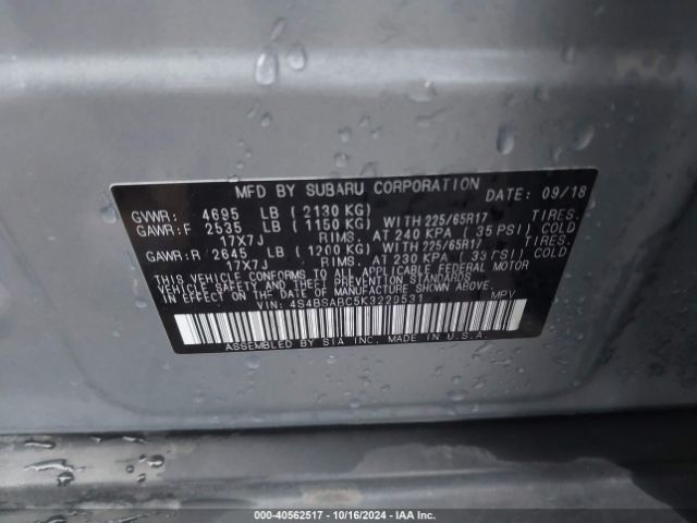 4S4BSABC5K3229531 Subaru Outback 2.5i