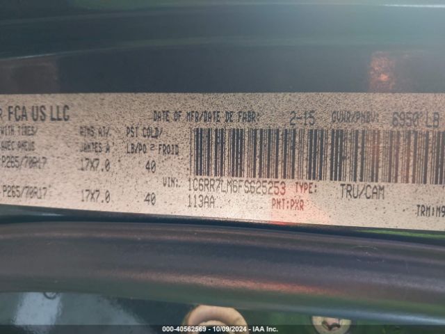 1C6RR7LM6FS625253 RAM 1500 Slt