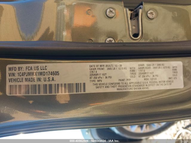 1C4PJMMX1MD174605 Jeep Cherokee Latitude Lux 4x4
