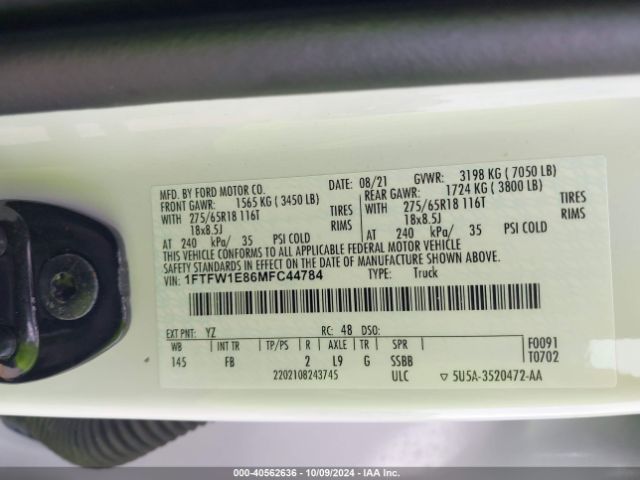 2021 FORD F-150 1FTFW1E86MFC44784 Photo 8