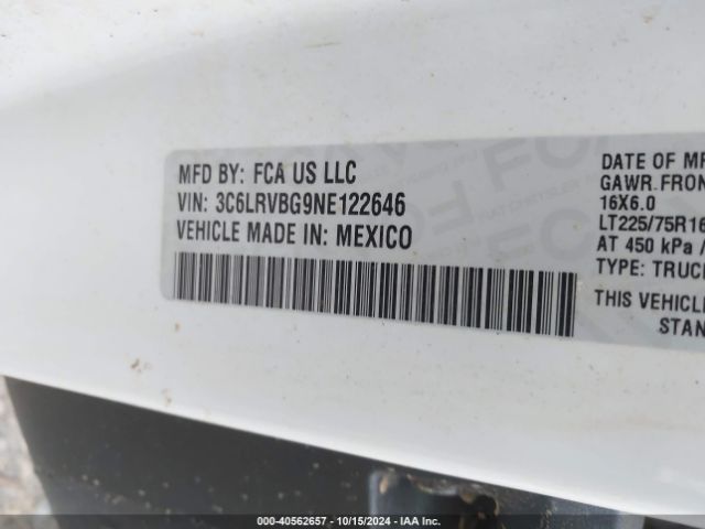 3C6LRVBG9NE122646 RAM Promaster 1500 136 Wb