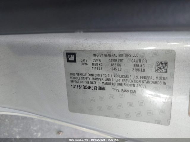 1G1FB1RX4H0131866 Chevrolet Camaro 1lt