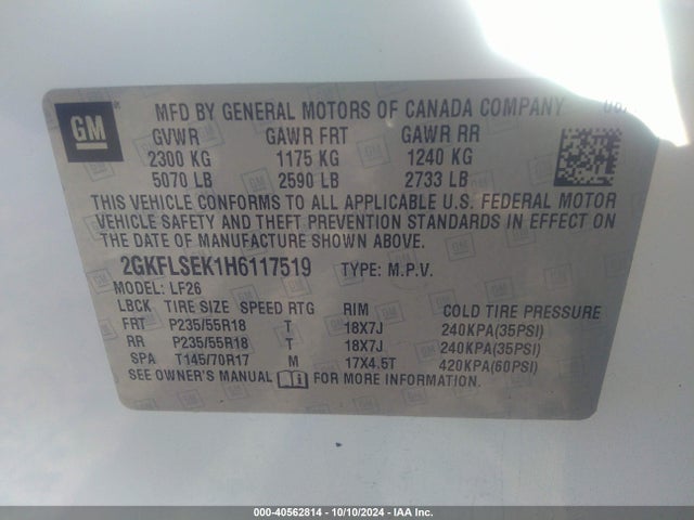 2GKFLSEK1H6117519 GMC Terrain Sle-1