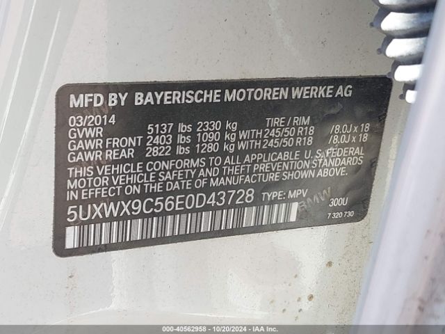 5UXWX9C56E0D43728 BMW X3 Xdrive28i