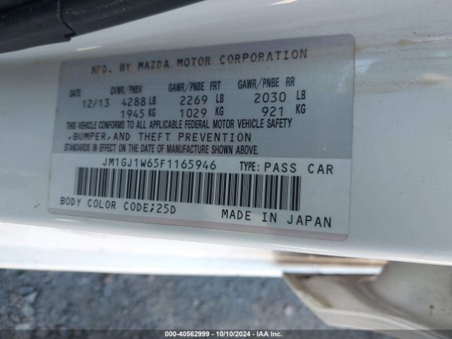 JM1GJ1W65F1165946 Mazda MAZDA6