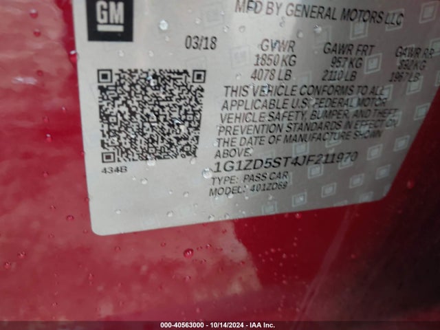 1G1ZD5ST4JF211970 Chevrolet MALIBU LT