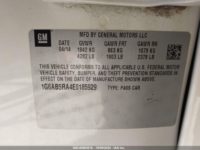 1G6AB5RA4E0185929 Cadillac ATS LUXURY