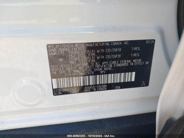 Toyota Rav4 Limited 2024 2T3Y1RFV3RW329078 Image 9