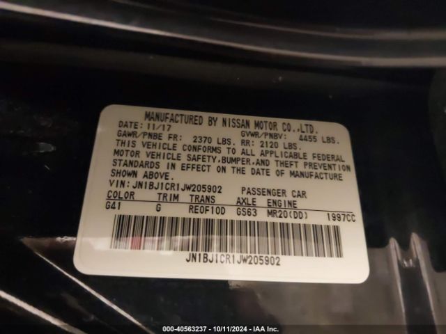 JN1BJ1CR1JW205902 Nissan Rogue Sport Sv