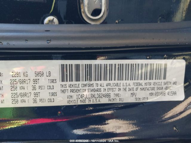 1C4PJLLBXLD624086 Jeep Cherokee Latitude Plus Fwd