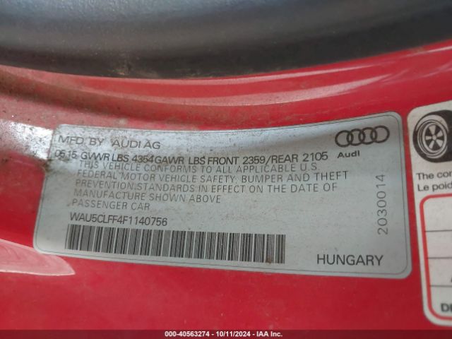 WAU5CLFF4F1140756 Audi A3 1.8t Premium