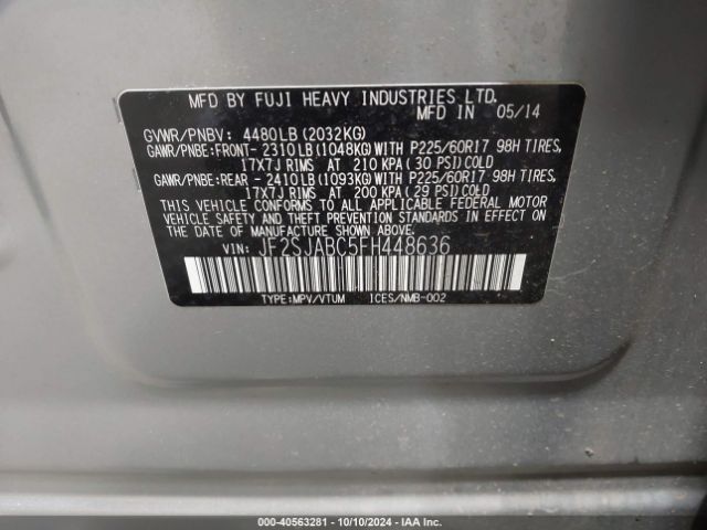 JF2SJABC5FH448636 Subaru Forester 2.5i