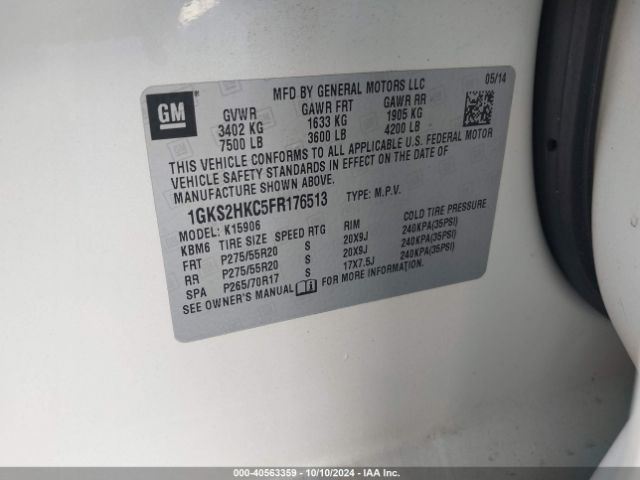 2015 GMC YUKON XL 1500 1GKS2HKC5FR176513 Photo 8